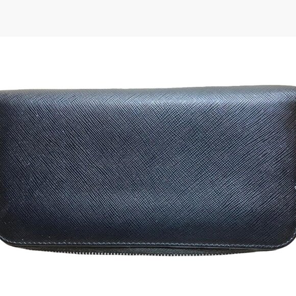 Prada Saffiano Leather Zip Around Long Wallet Vintage EUC Looks Brand New - Picture 12 of 13